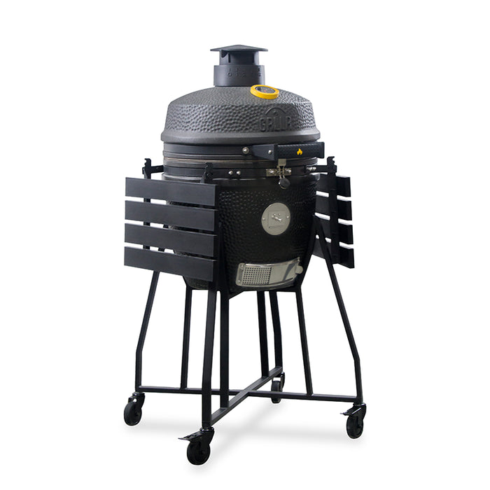 GRLLR Ember Classic 18 Inch Kamado Charcoal Black with cart