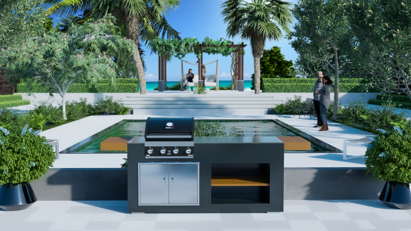 Grillandia Outdoor Kitchen Grandhall Maxim 4 Burner and Weather Cover - 2M