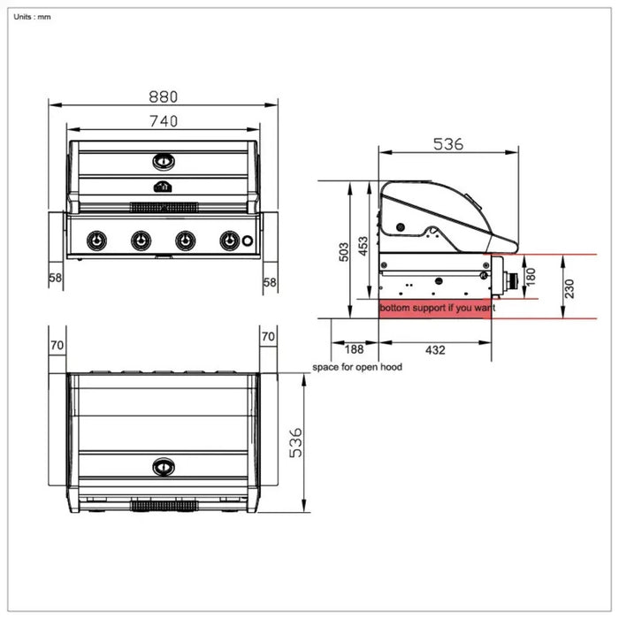GRLLR Prime G4 Build-in Gas BBQ