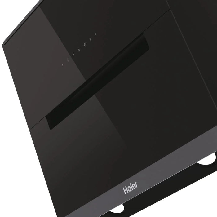 Haier 90cm Series 6 Wall Angled Cooker Hood WIFI in Black