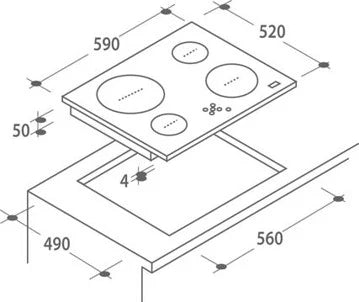 Haier HAFRSJ64MC 60cm Half Flex Wi-Fi Induction Hob