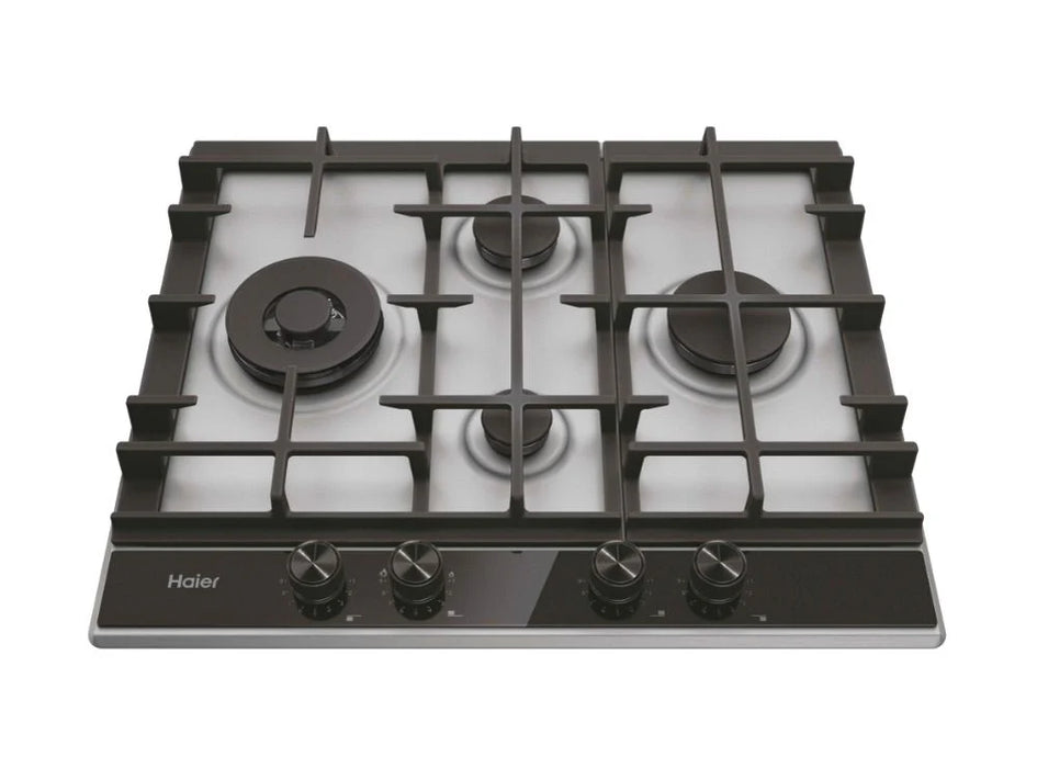 Haier HAHG6D5XH Series 6 60cm 4 Zone Gas Hob Stainless Steel