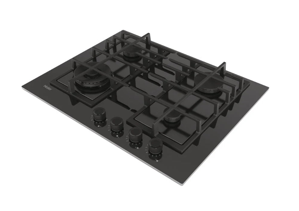 Haier HAVG5BF4S2B 60cm Gas on Black Glass 4 Ring Hob