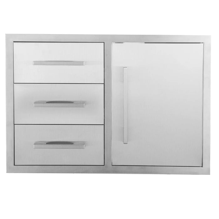 Solid Triple access drawer and single access door combo