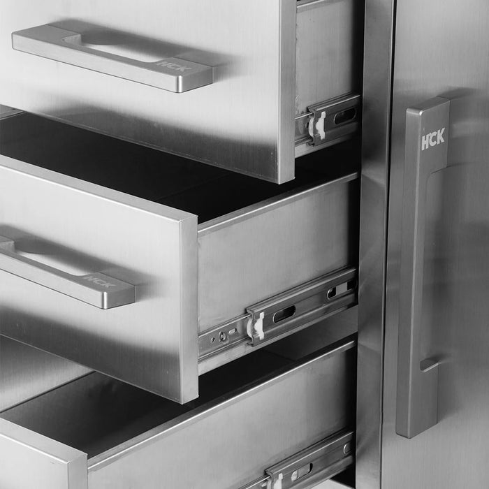 Solid Triple access drawer and single access door combo