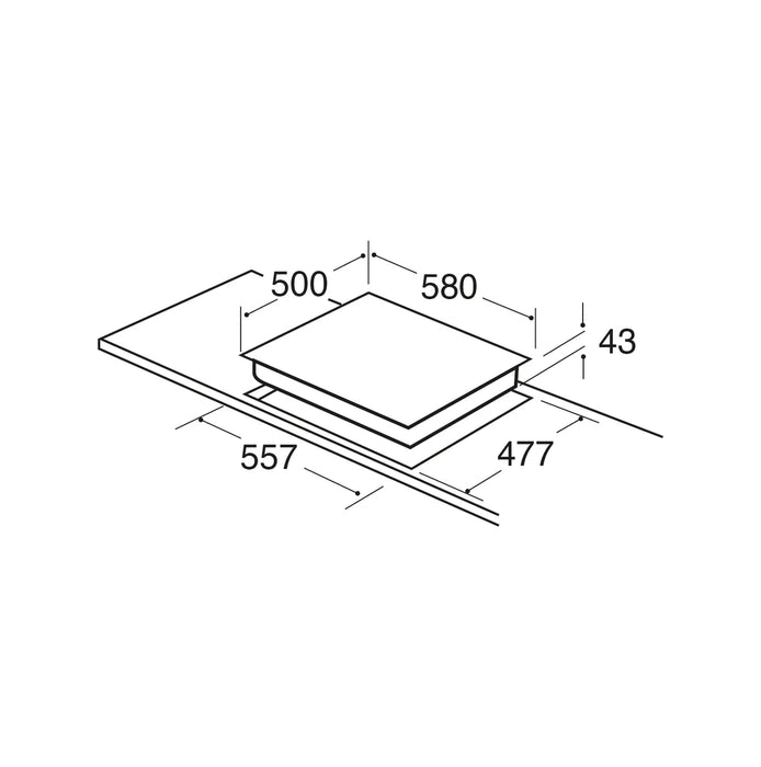 CDA HG6251SS Four burner gas hob