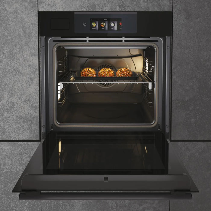 Haier HWO60SM6TS9BH Series 6 60cm I-Touch 68L Single Oven, Steam Injection, 16F + WiFi,Pyro Cleaning,Telescopic,Prob