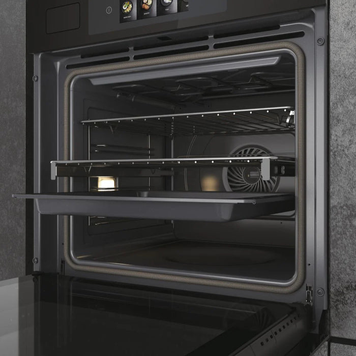 Haier HWO60SM6TS9BH Series 6 60cm I-Touch 68L Single Oven, Steam Injection, 16F + WiFi,Pyro Cleaning,Telescopic,Prob