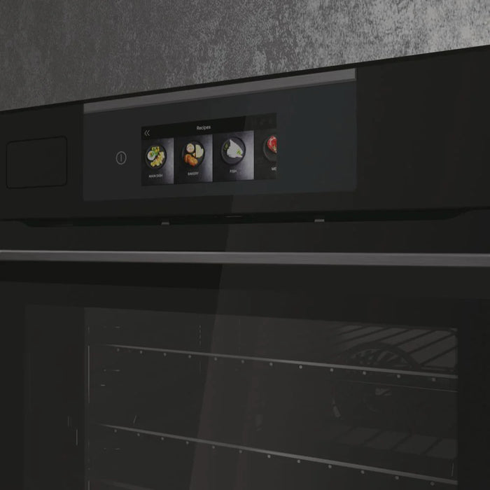 Haier HWO60SM6TS9BH Series 6 60cm I-Touch 68L Single Oven, Steam Injection, 16F + WiFi,Pyro Cleaning,Telescopic,Prob