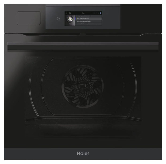 Haier HWO60SM6TS9BH Series 6 60cm I-Touch 68L Single Oven, Steam Injection, 16F + WiFi,Pyro Cleaning,Telescopic,Prob