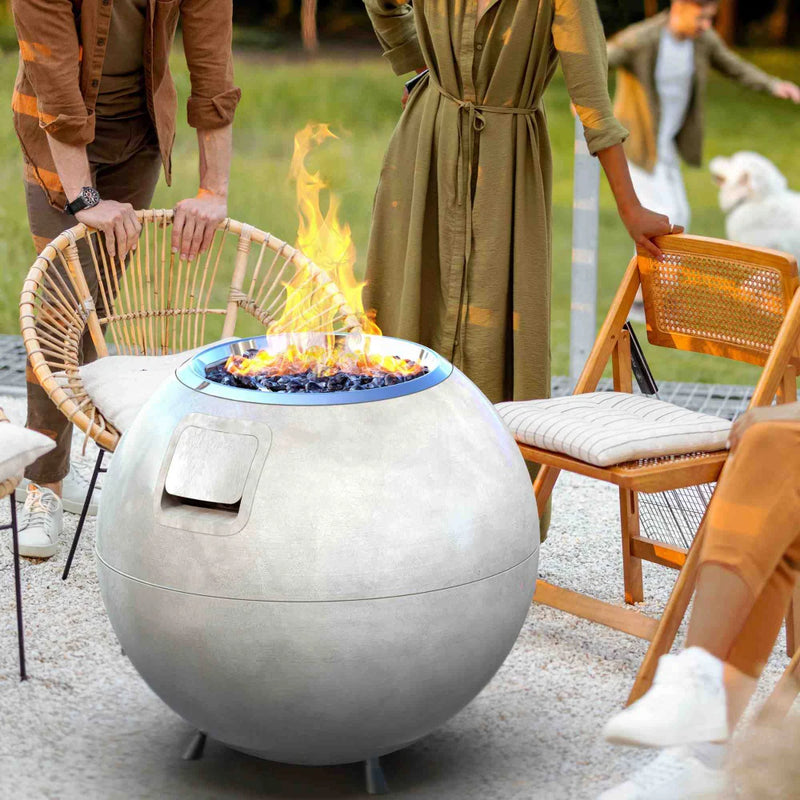 REVOLVE Ballo Gas Fire Pit Concrete Look