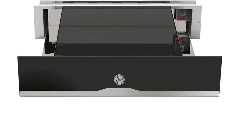 Hoover HPWD14C5S 14cm Warming Drawer – Black Glass with Brushed Steel Trim