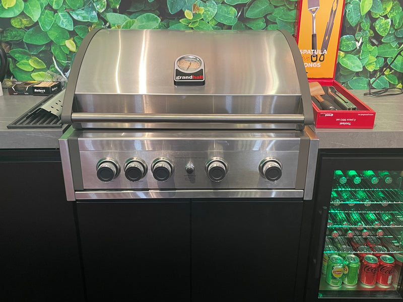 GrandPro Outdoor Kitchen Elite Pro 4 Burner BBQ, Fridge, Sink and WaterFall - 3.4m x 1.5m