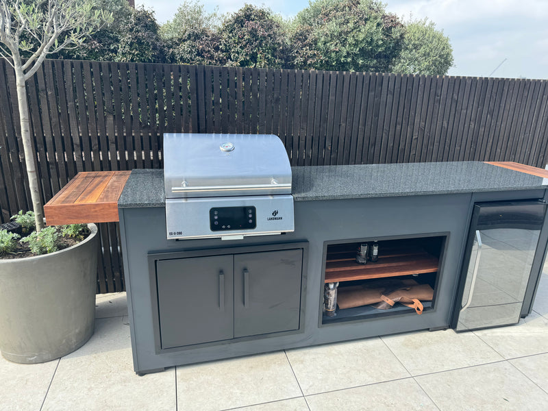 Grillandia Outdoor Kitchen Land Mann Electric Grill, Fridge and Weather Cover - 2.5M