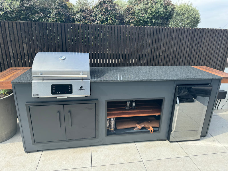 Grillandia Outdoor Kitchen Land Mann Electric Grill, Fridge and Weather Cover - 2.5M