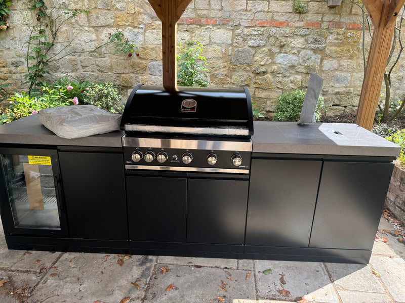 GrandPro Outdoor Kitchen Maxim 5 Burner, Fridge and Sink - 2.6m