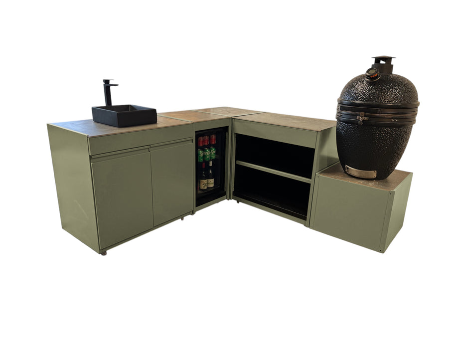 Vision Outdoor Kitchen Kamado, Fridge and Sink