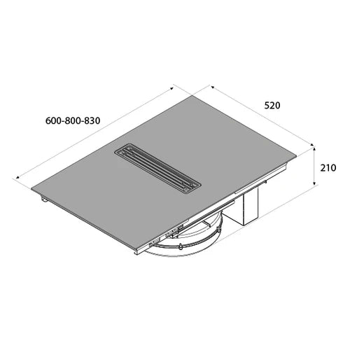 Airforce Innova Artis Plus 83cm Central Venting Induction hob with On-Board Motor-Recirculating Model
