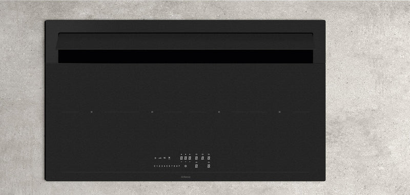 Airforce Innova Slim Plus Petra Filtering 90cm Induction hob with on-board Motor & Rear Downdraft with Full Matt Glass Finish