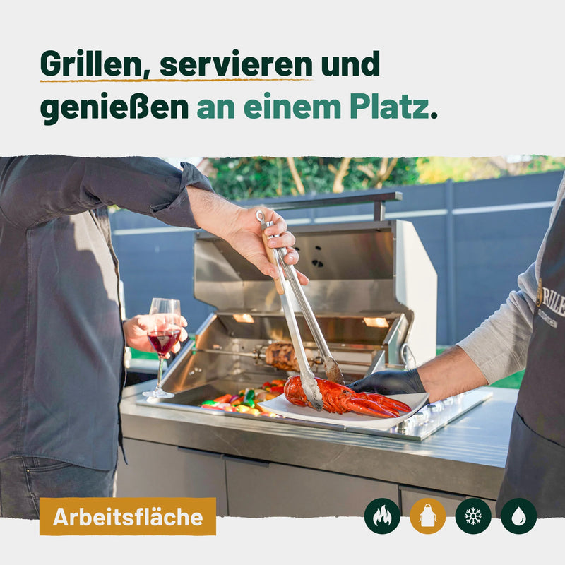 Goriller Outdoor Kitchen King | 5-Burner Gas Grill, Refrigerator & Sink | 2.7m