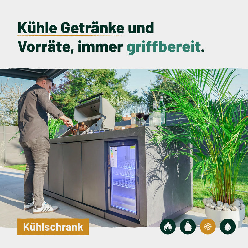 Goriller Outdoor Kitchen King | 5-Burner Gas Grill, Refrigerator & Sink | 2.7m