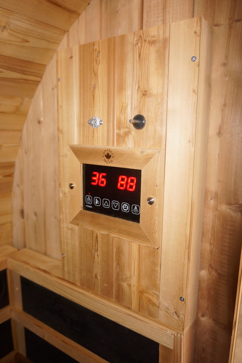 Outdoor Oval Barrel Sauna Combination Infrared/ traditional 1842 x1200 x 1945mm