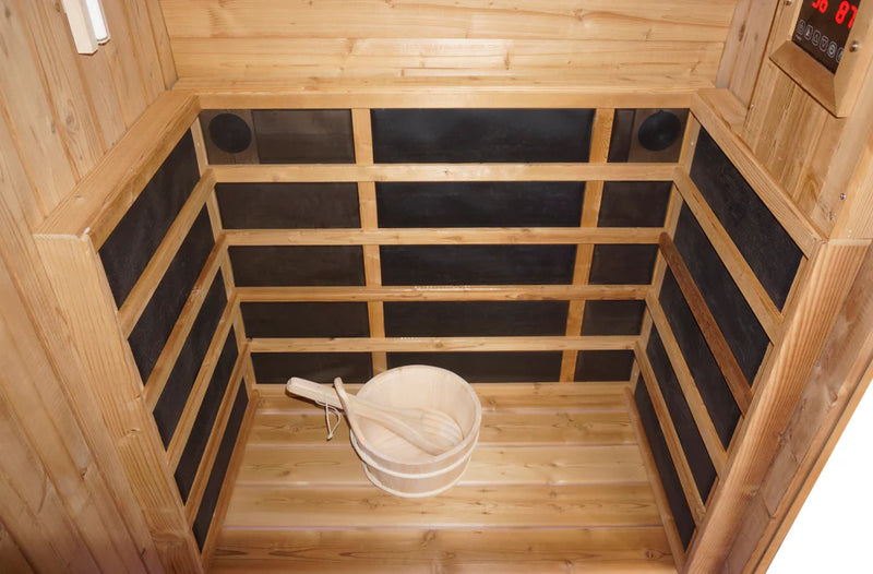 Outdoor Oval Barrel Sauna Combination Infrared/ traditional 1842 x1200 x 1945mm