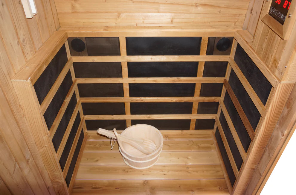 Outdoor Oval Barrel Sauna Combination Infrared/ traditional 1842 x1200 x 1945mm