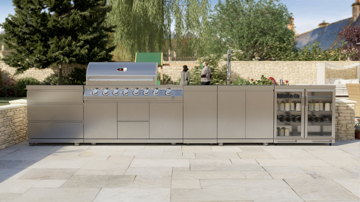 Whistler Lechlade 6 Burner Outdoor Kitchen ( New Double line rounded Hood )