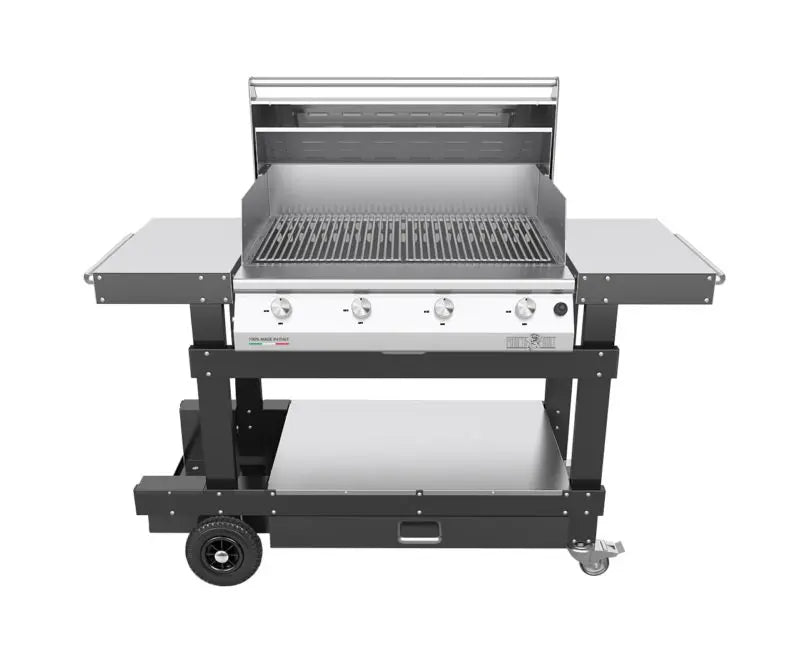 Pianeta Grill - Master 750 Grill 4 Burner Barbecue with Teppanyaki Plate & Trolley