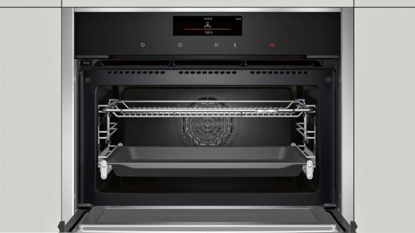 NEFF N90 Built-In Compact Oven with Microwave Function - 45cm Stainless Steel (C28MT27N1)