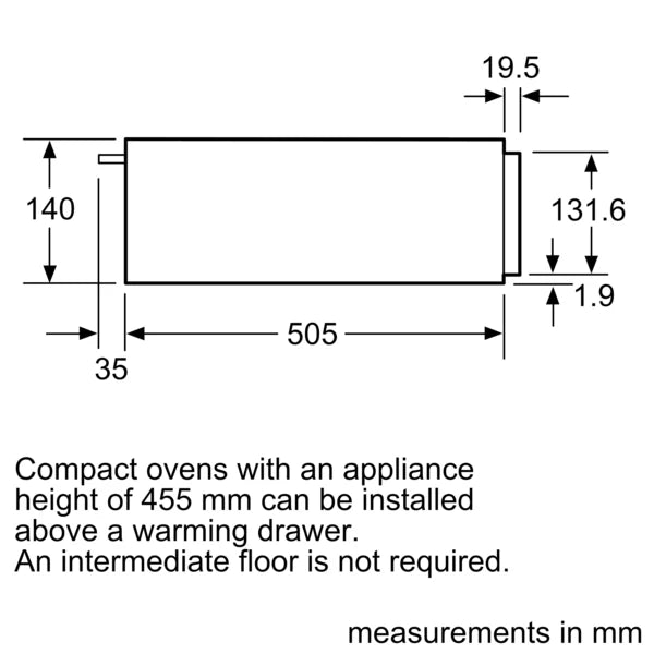 NEFF N50 Built-In Warming Drawer 14cm Graphite-Grey