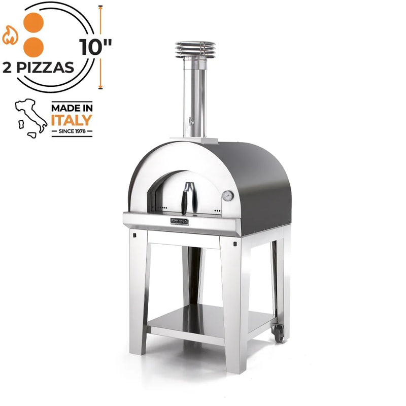 Fontana Margherita Wood Pizza Oven Including Trolley - Anthracite