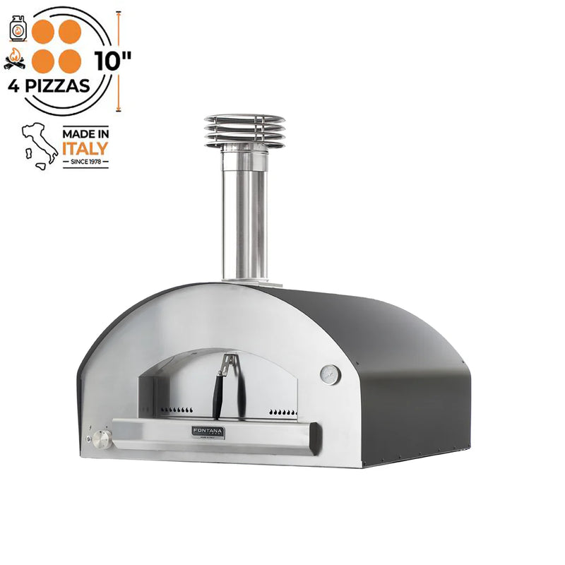 Fontana Mangiafuoco Build In Hybrid Gas and Wood Pizza Oven - Anthracite
