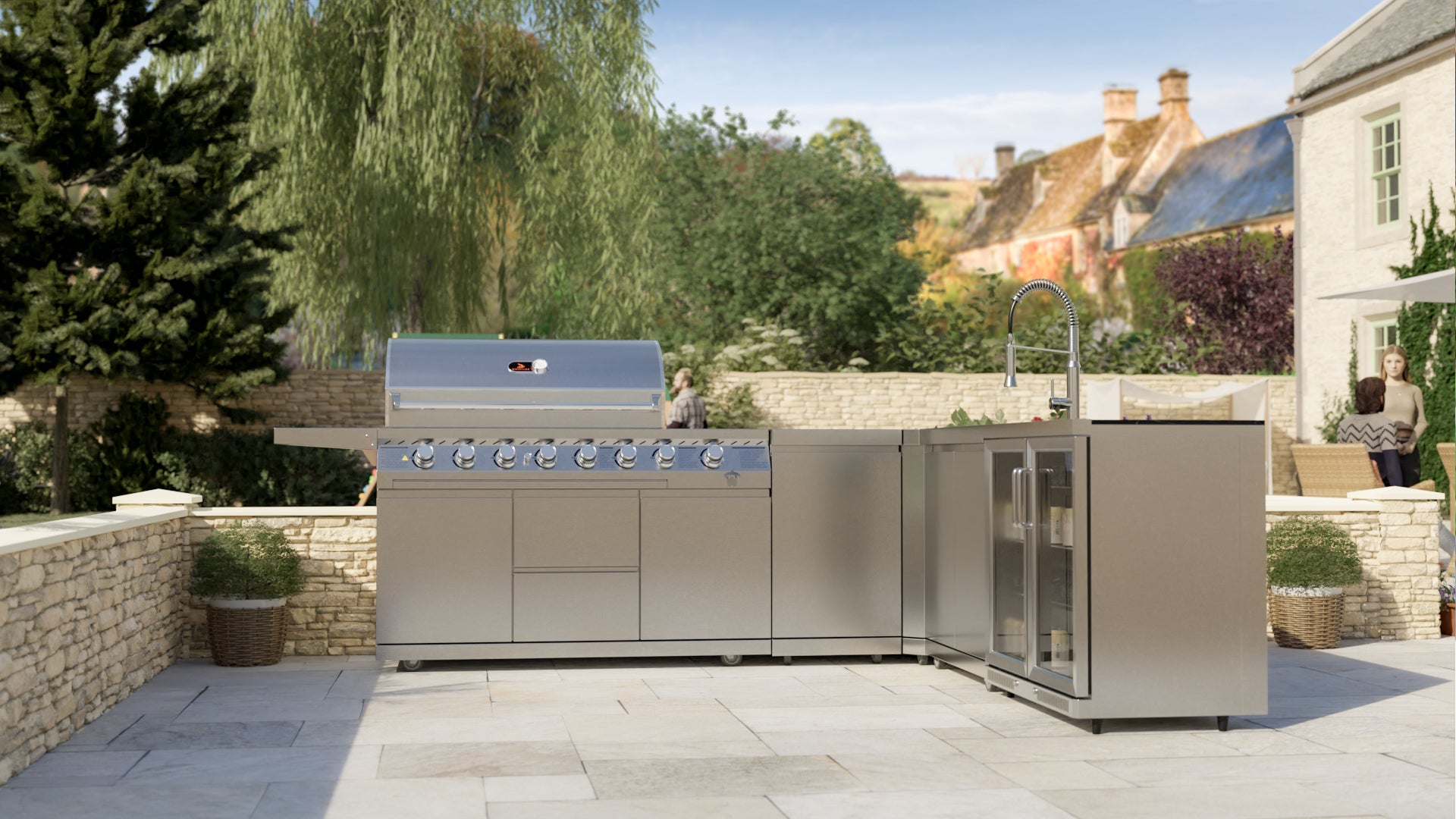 Whistler Cirencester Outdoor Kitchen 6 Burner BBQ, Sink and Fridge Marlborough