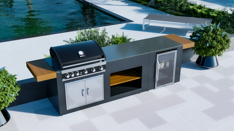 Grillandia Outdoor Kitchen Maxim 5 Burner, Fridge and Weather Cover - 2.5M