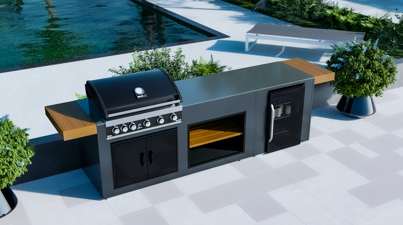 Grillandia Outdoor Kitchen Maxim 5 Burner, Fridge and Weather Cover - 2.5M