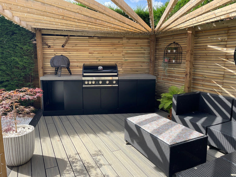 GrandPro Outdoor Kitchen with 5 Burner BBQ, and Sink - 2m