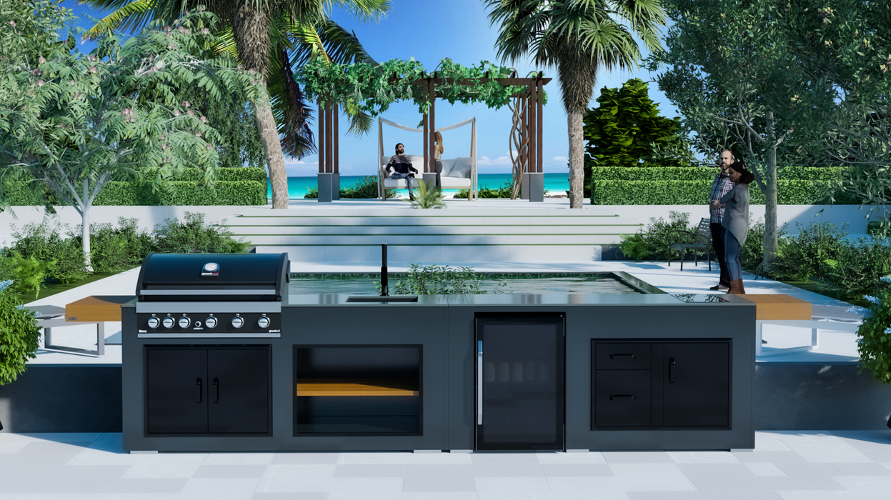 Outdoor Kitchen Grandhall G5 + Fridge + Sink + Premium Cover - 4.4M