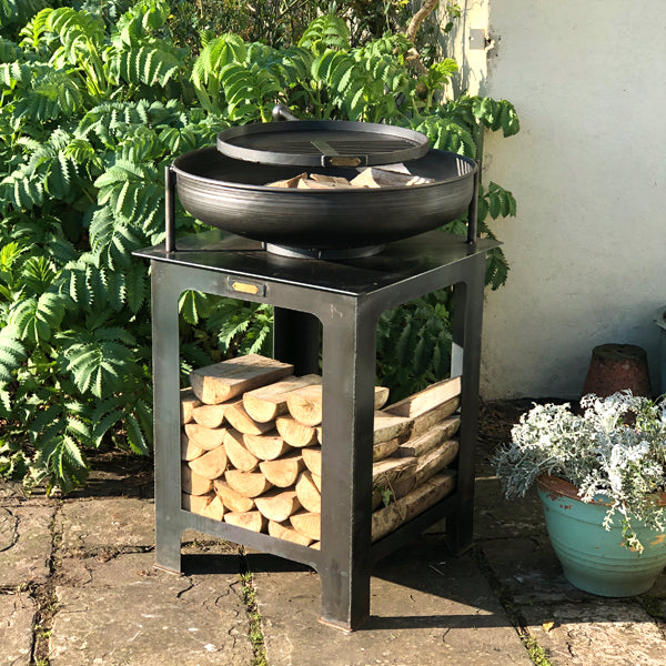 Modular Kitchen Fire Bowl with Log Store