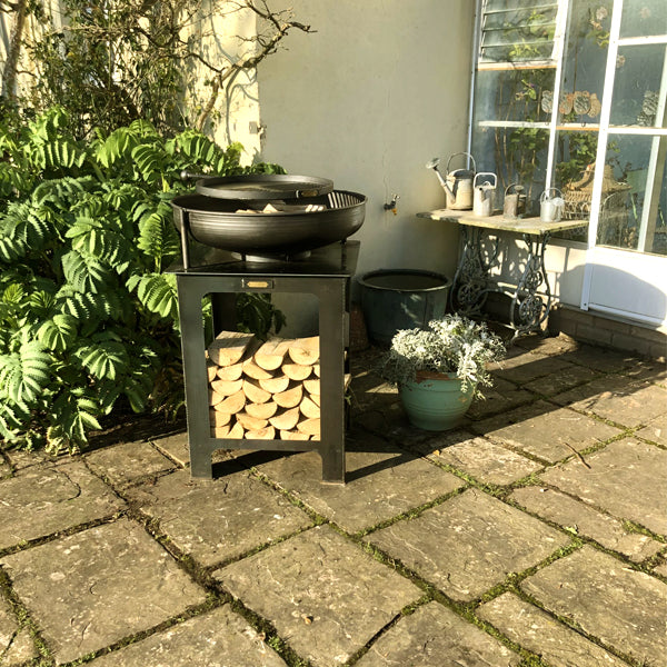 Modular Kitchen Fire Bowl with Log Store