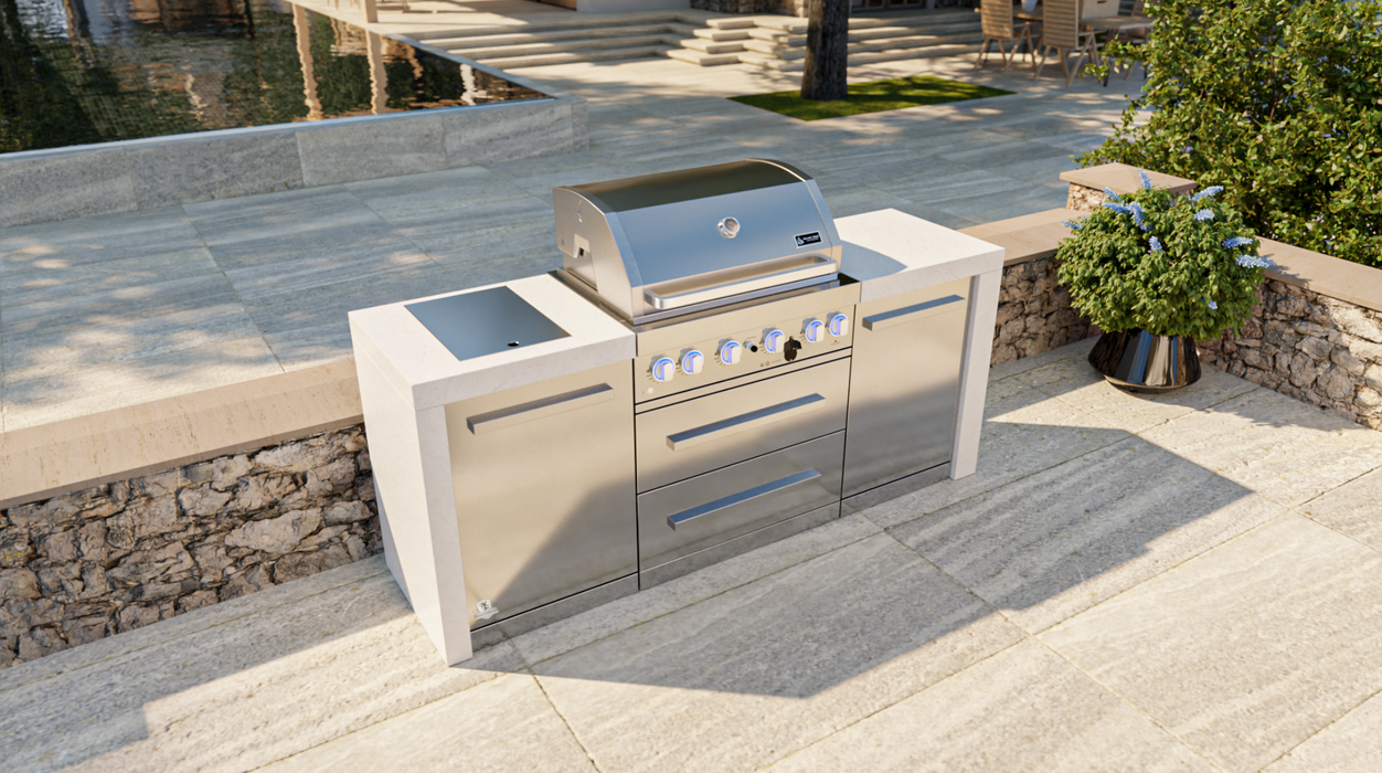 Mont Alpi Outdoor kitchen 4-burner Deluxe Island + Cover - 2.1M
