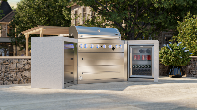 Mont Alpi Outdoor kitchen 6 Burner, Fridge and Weather Cover 2.8m