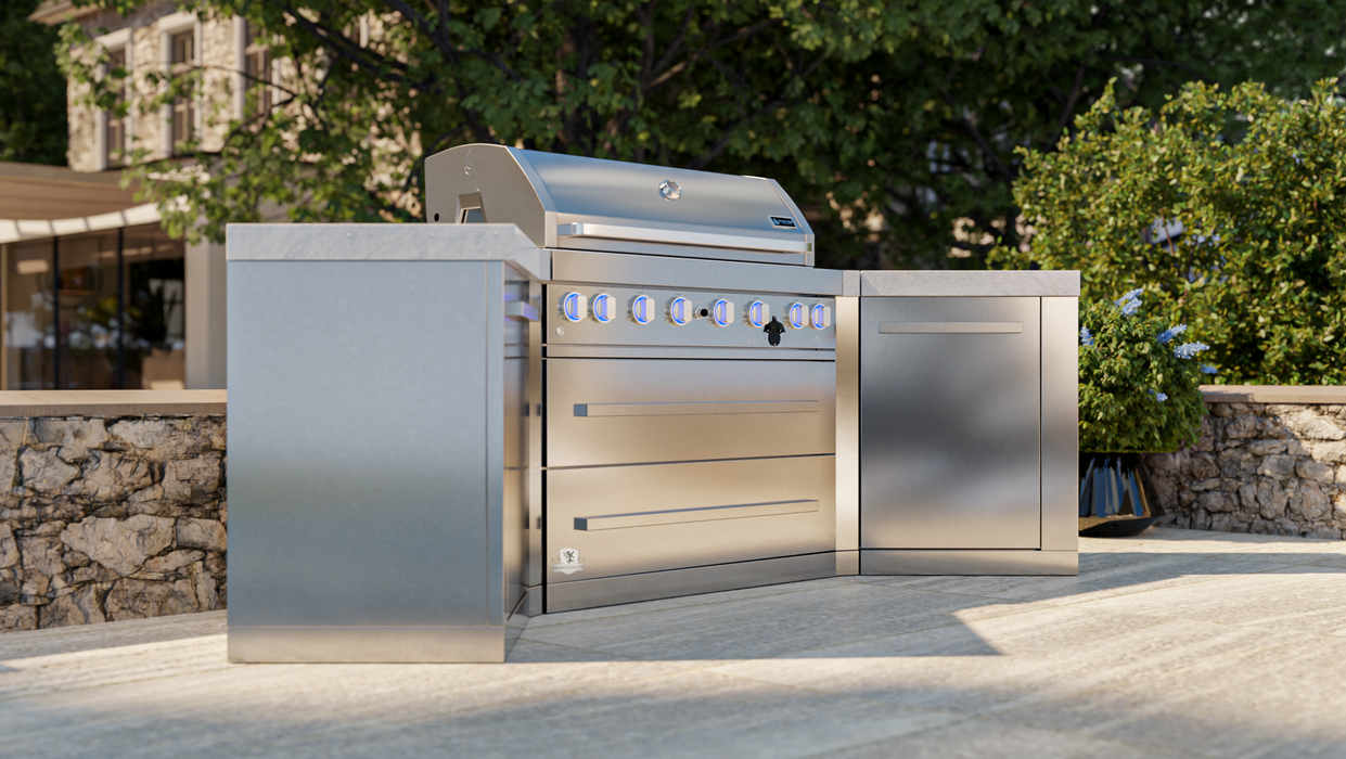 Mont Alpi Outdoor kitchen 6-burner island grill with 45-degree corners MAi805-D45 + Cover 2.8M