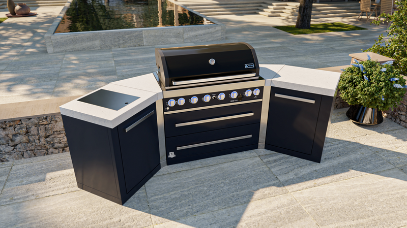 Mont Alpi Outdoor kitchen Black 6 Burner and Weather Cover - 2.8m