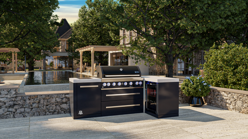Mont Alpi Outdoor kitchen Black, Fridge and Weather Cover - 2.4m