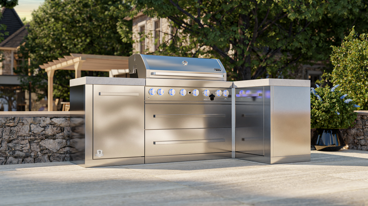 Mont Alpi Outdoor kitchen 805 Island with a 90 Degree Corner + Cover - 2.4M