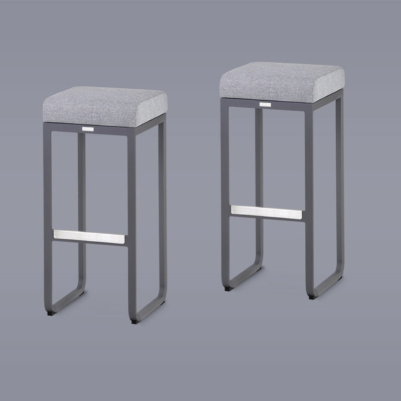 Luxurious Air Anthracite/Wood Outdoor Bar, 1.1M Made of Aluminium, Modular System for Private and Commercial Use