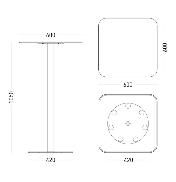 High Table ED White - 60x60x105cm