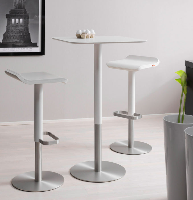 Side table ED white / stainless steel - 60x60x105cm